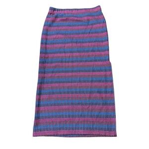 Time and Tru Womens Striped Maxi Skirt Metallic Pink Blue XS